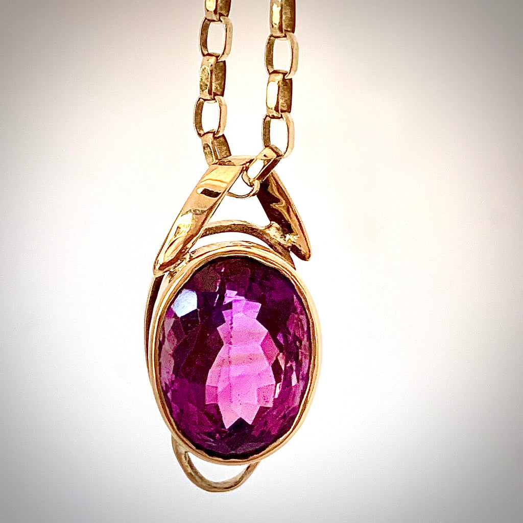HAND MADE AMETHYST PENDANT AND CHAIN