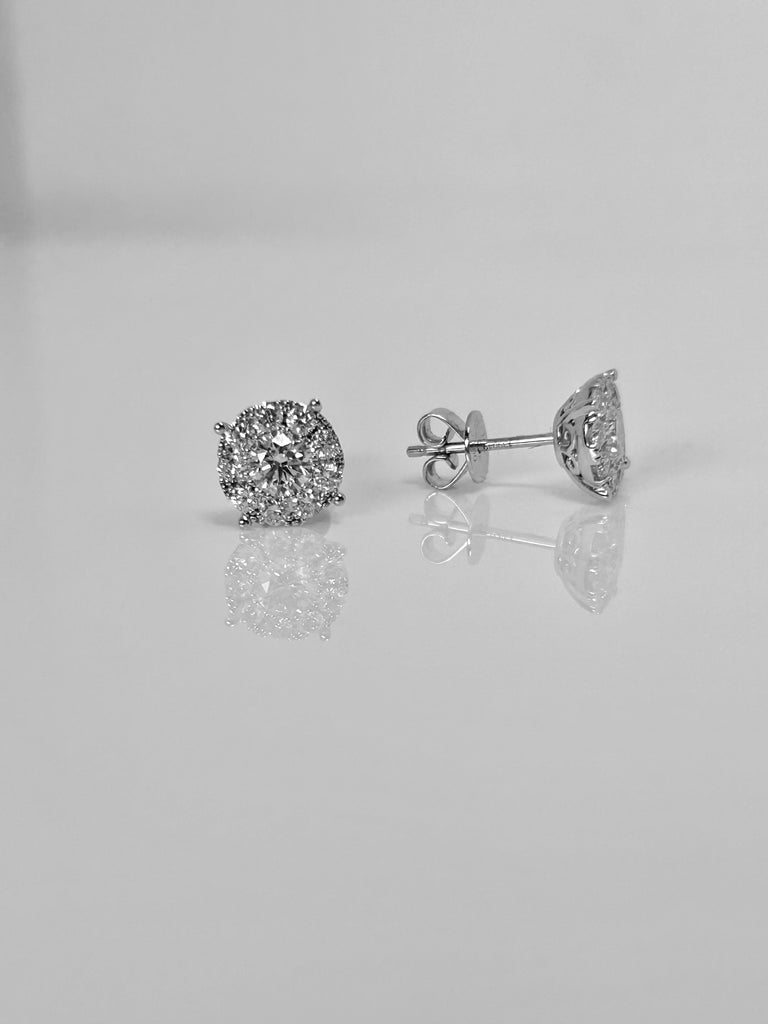 18CT WHITE GOLD 1.00CT DIAMOND STUD EARRINGS