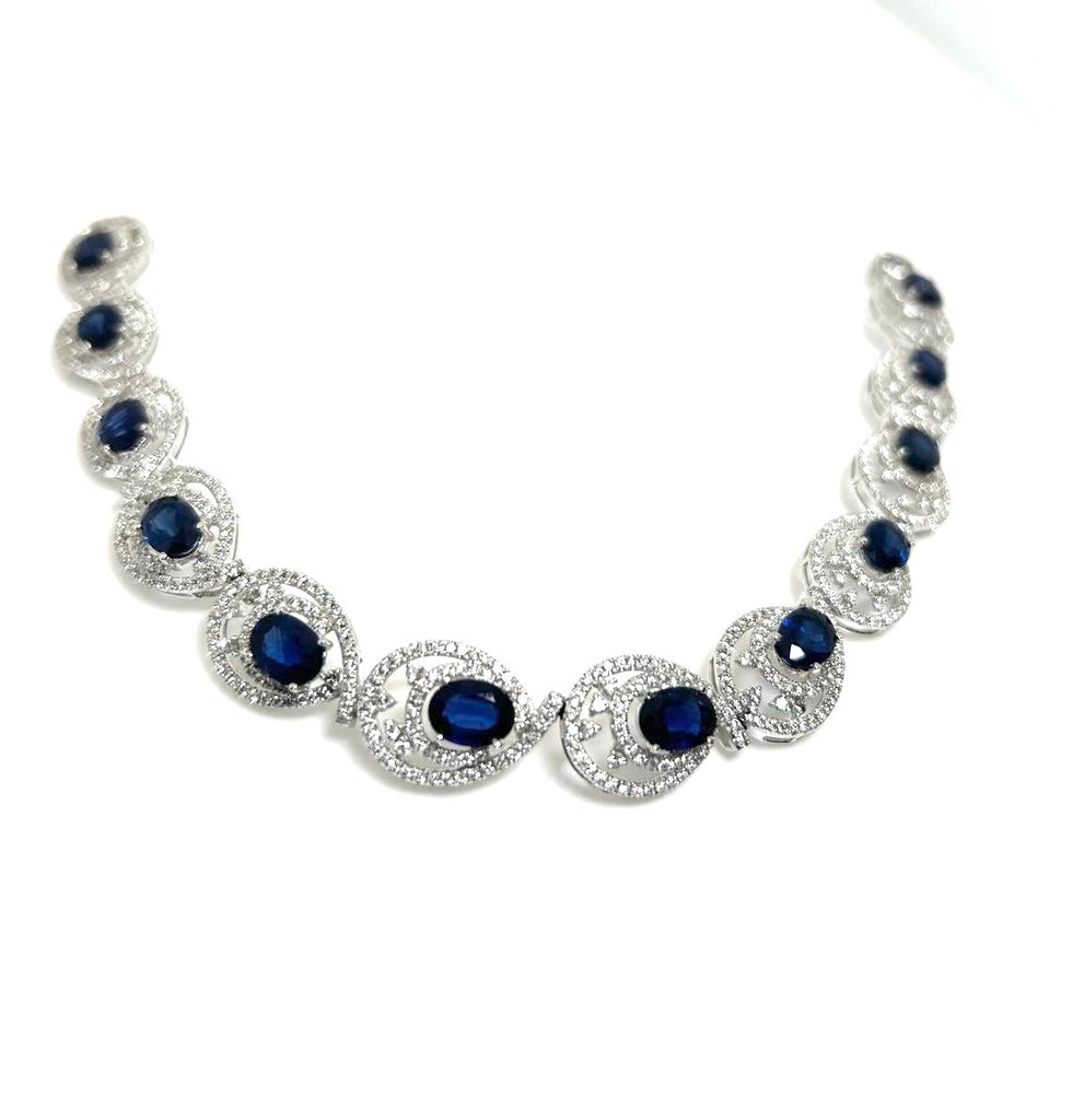 PRE OWNED 11CT SAPPHIRE AND 3CT DIAMOND BRACELET