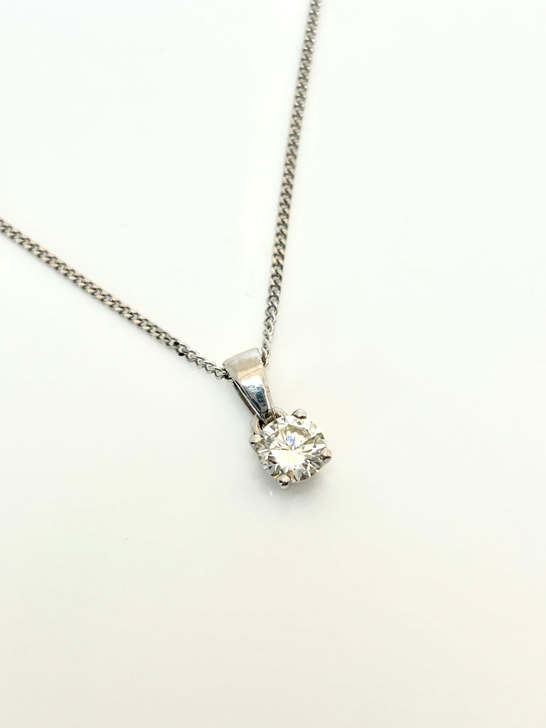 SOLITAIRE 58PT DIAMOND PENDANT IN 18CT WHITE GOLD