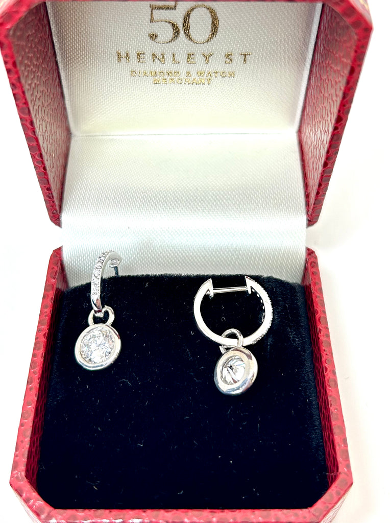 18CT WHITE GOLD LAB GROWN DROP 1.70CTS DIAMOND EARRINGS