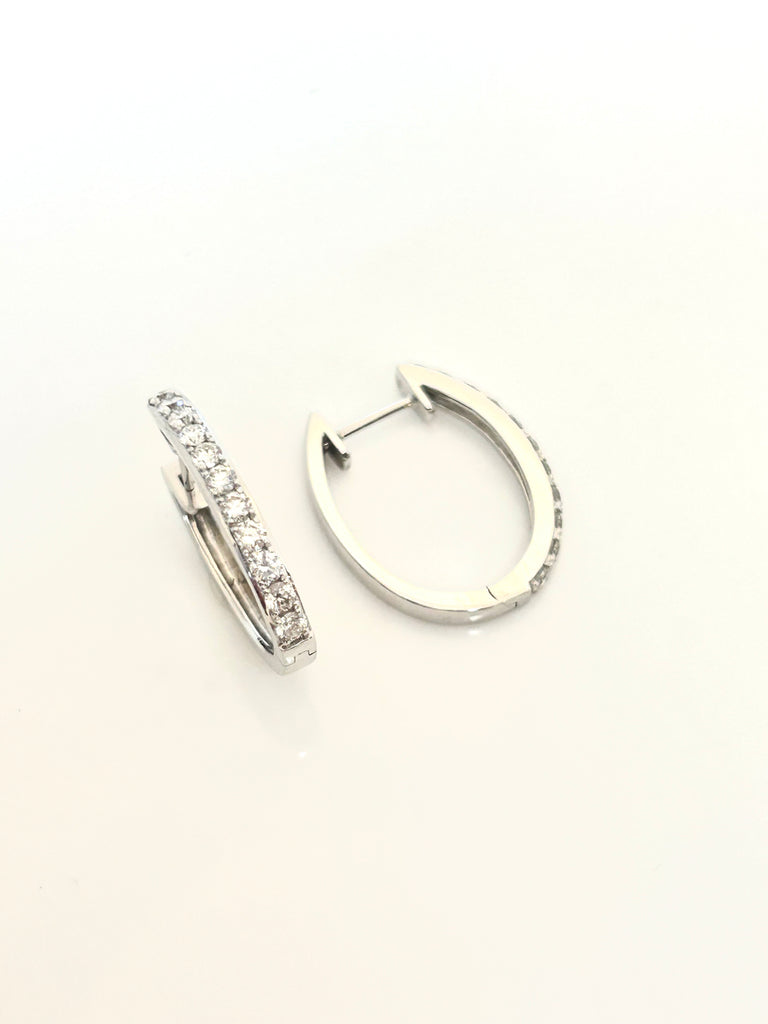 18K WHITE GOLD 77PT DIAMOND HOOPS