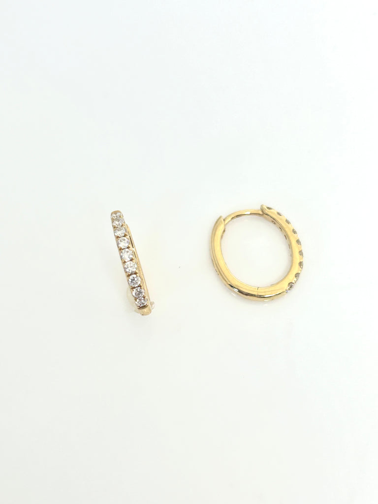 18CT GOLD 24PT DIAMOND HOOP EARRINGS