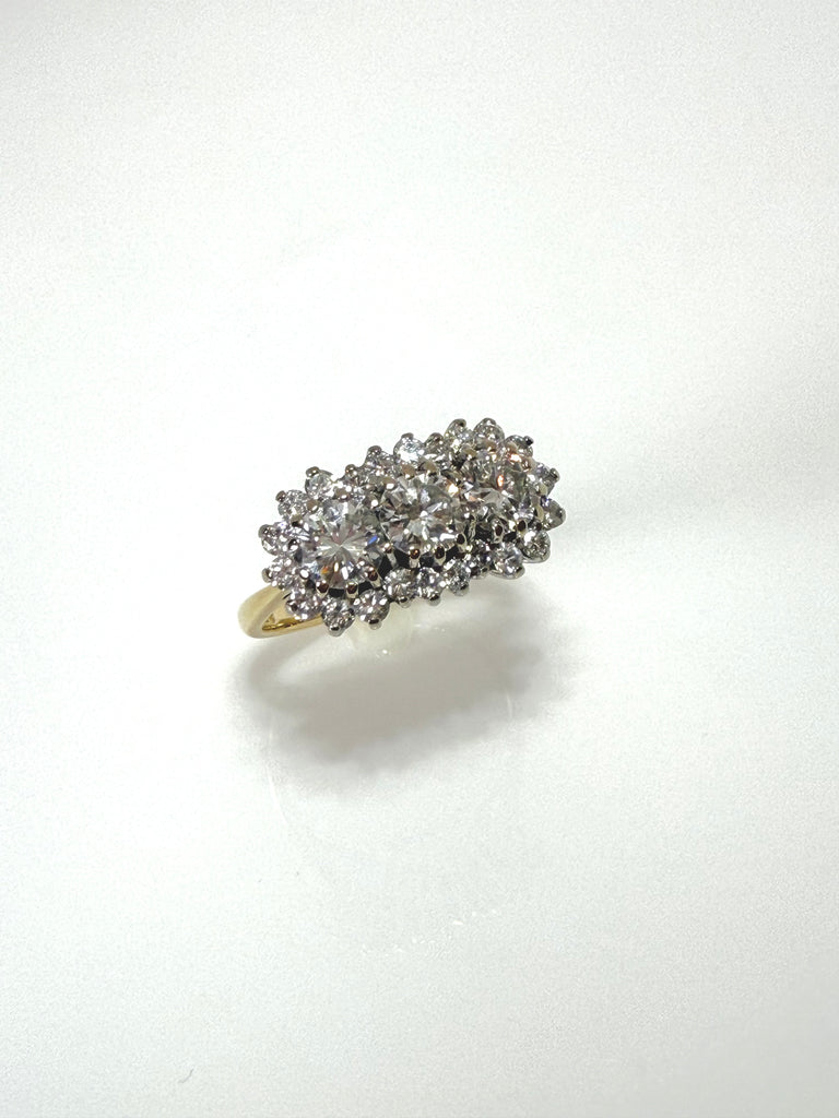 VINTAGE 18CT 1.25CT CLUSTER RING