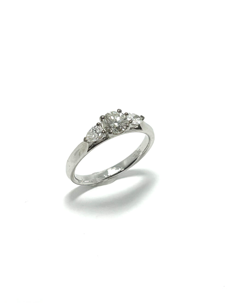 18CT WHITE GOLD TRILOGY 70PT DIAMOND RING