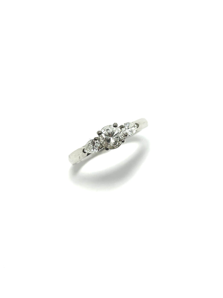 18CT WHITE GOLD TRILOGY 70PT DIAMOND RING