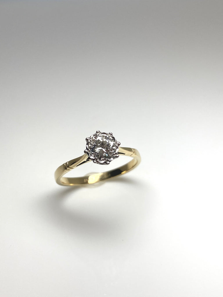 18CT YELLOW GOLD 55PT DIAMOND SOLITAIRE RING