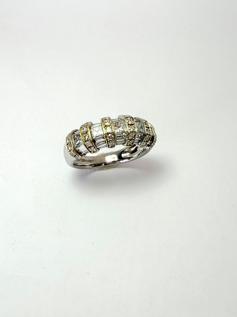 18CT 1.00CT MIXED CUT DIAMOND WIDE RING
