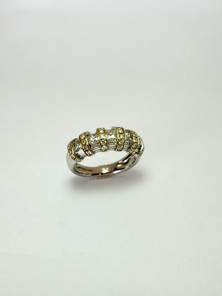 18CT 1.00CT MIXED CUT DIAMOND WIDE RING