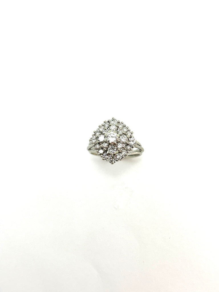 VINTAGE 18CT GOLD 1.20CT CLUSTER RING