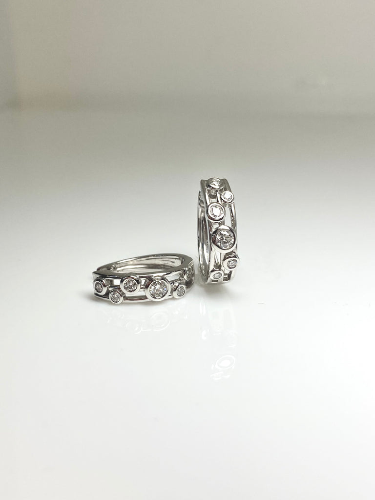 18CT RAINDANCE HOOPS WITH 42PT OF DIAMONDS