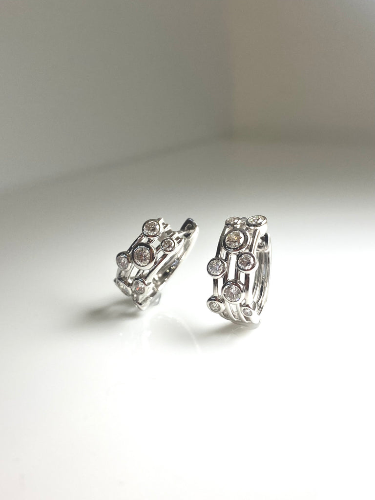 18CT RAINDANCE HOOPS WITH 78PT OF DIAMONDS