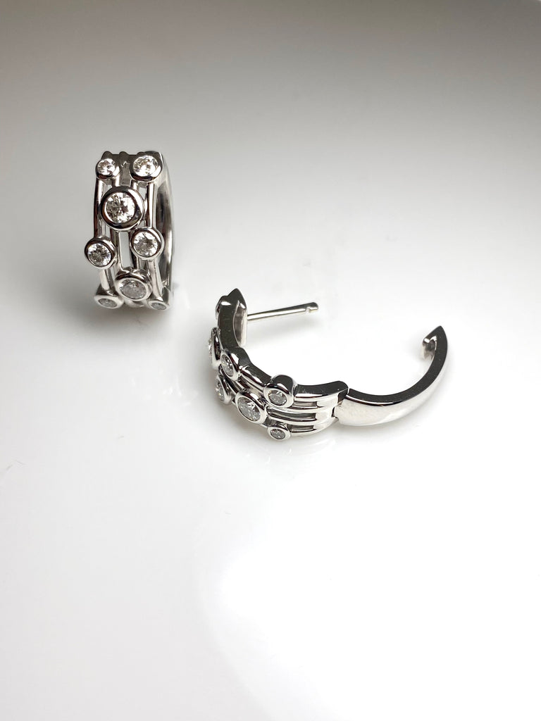 18CT RAINDANCE HOOPS WITH 78PT OF DIAMONDS
