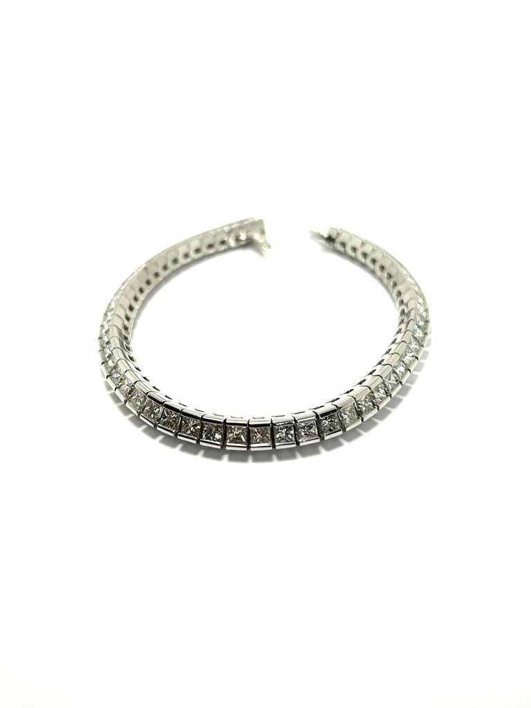 7CT PRINCESS CUT DIAMOND TENNIS BRACELET