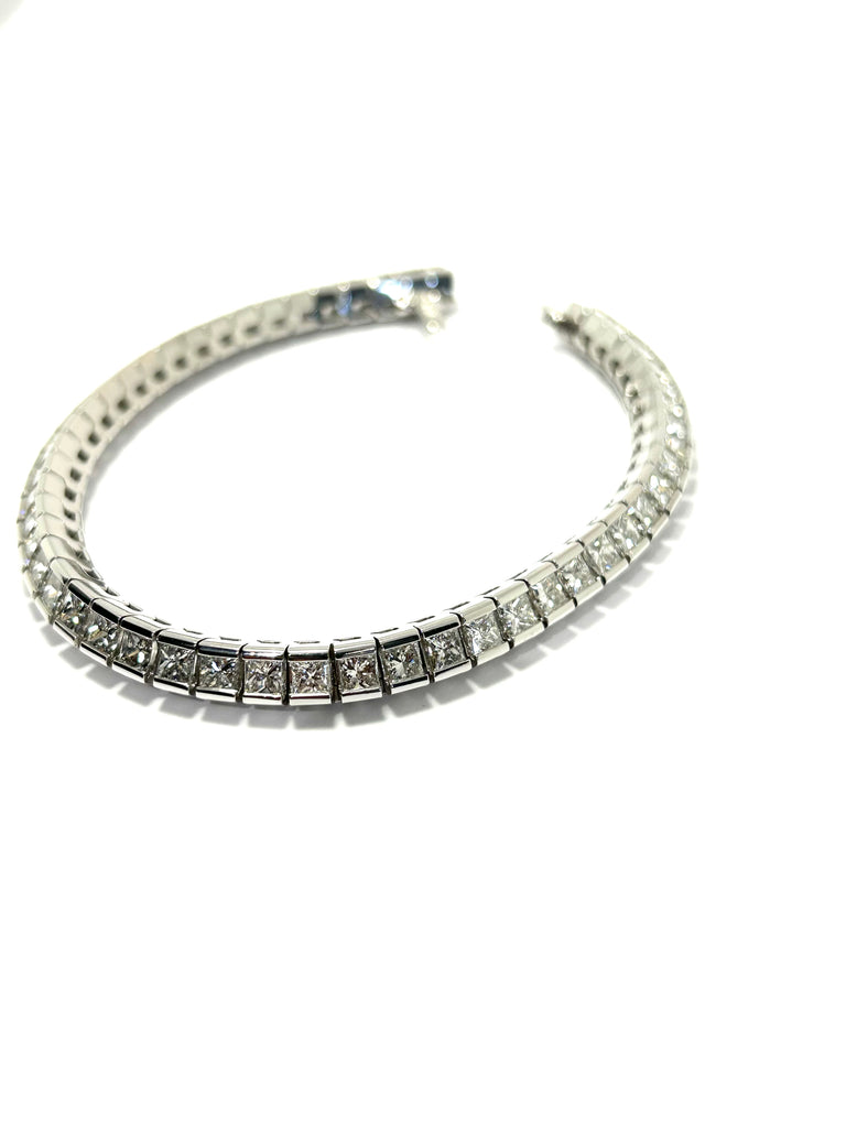 7CT PRINCESS CUT DIAMOND TENNIS BRACELET