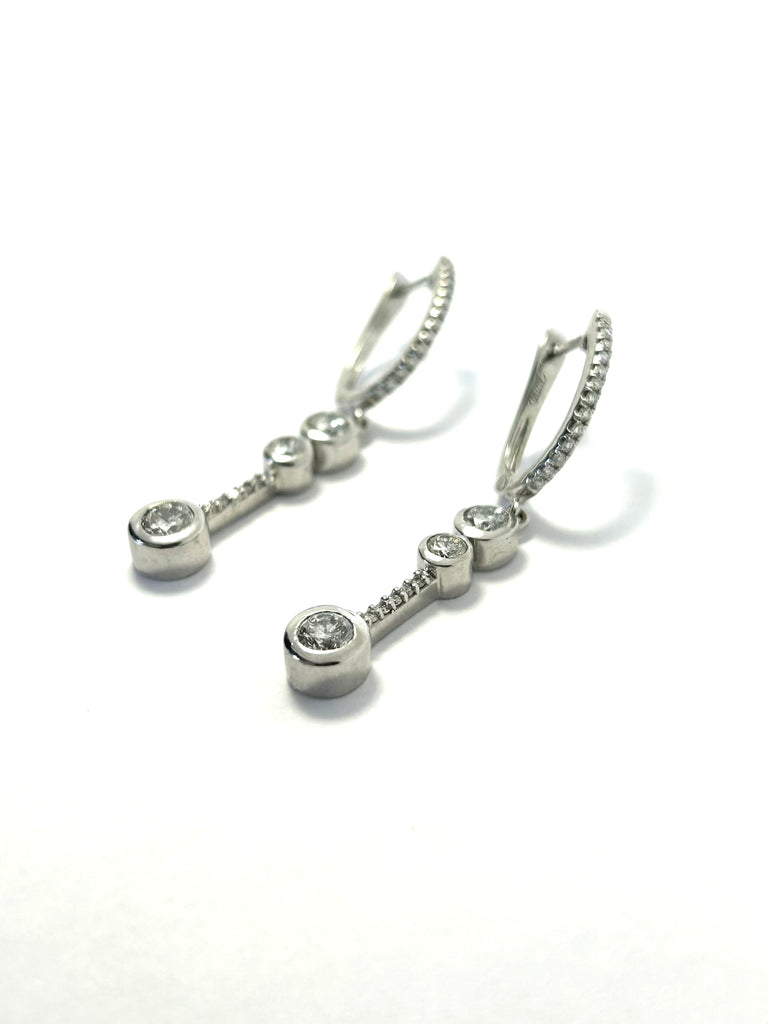 18CT 1.25CT DIAMOND DROP EARRINGS
