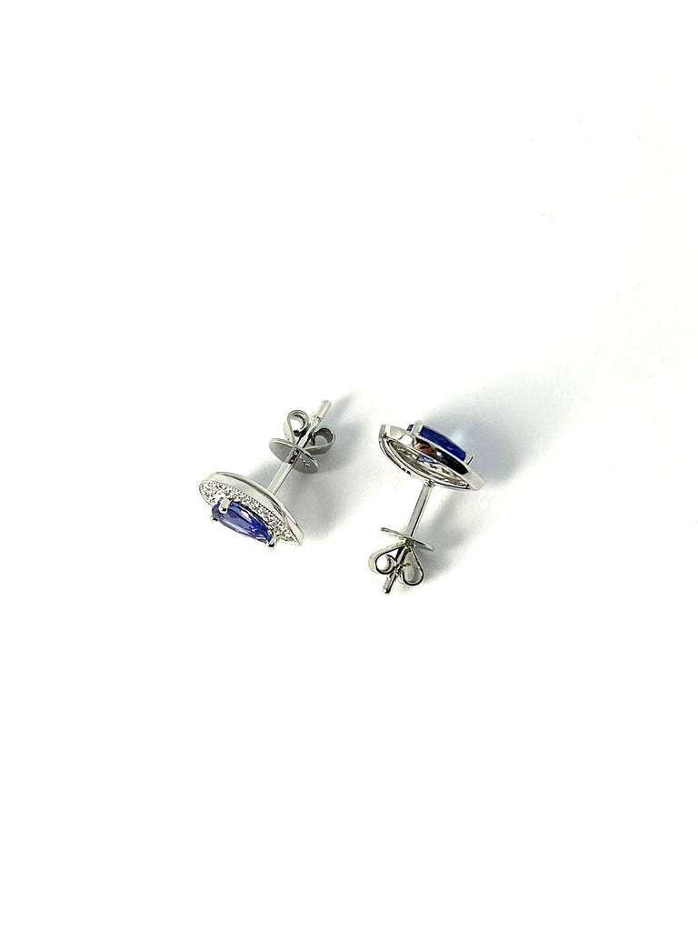 PLATINUM TANZANITE AND DIAMOND EARRINGS