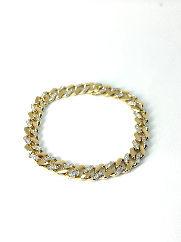 9CT YELLOW GOLD AND 0.40CT DIAMOND BRACELET