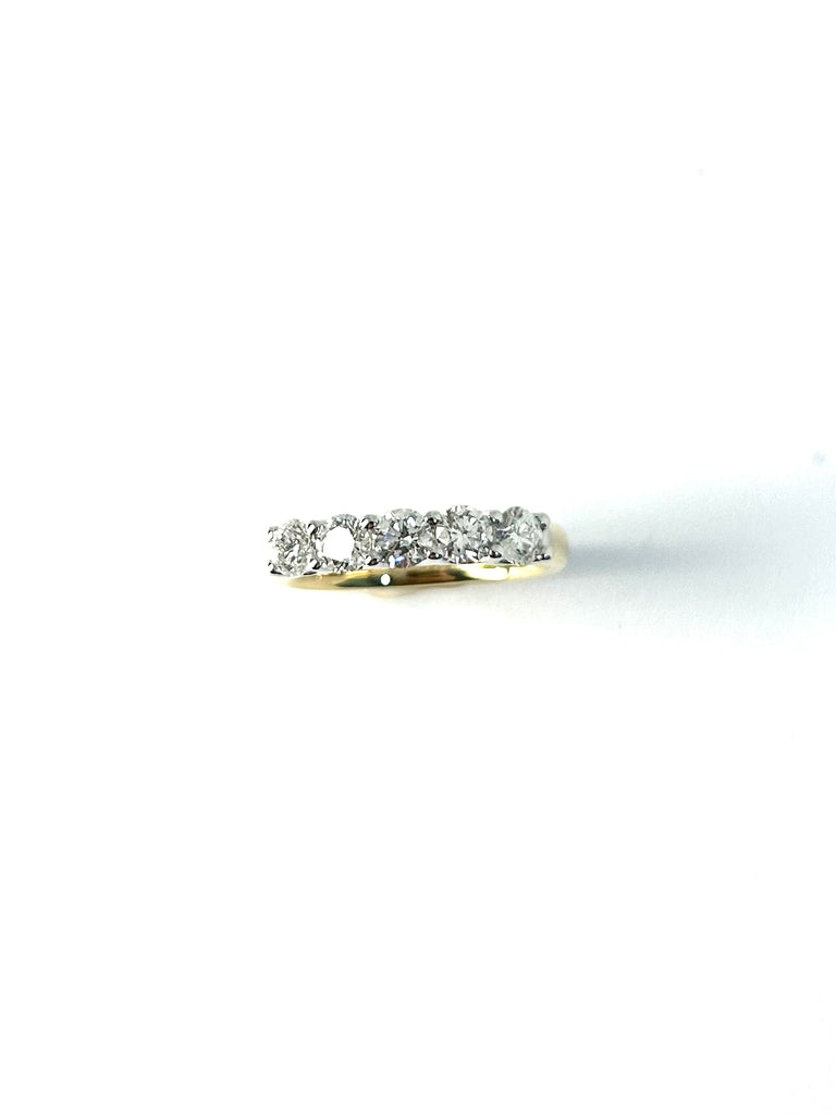1.20CT 18CT YELLOW GOLD 5 STONE DIAMOND RING