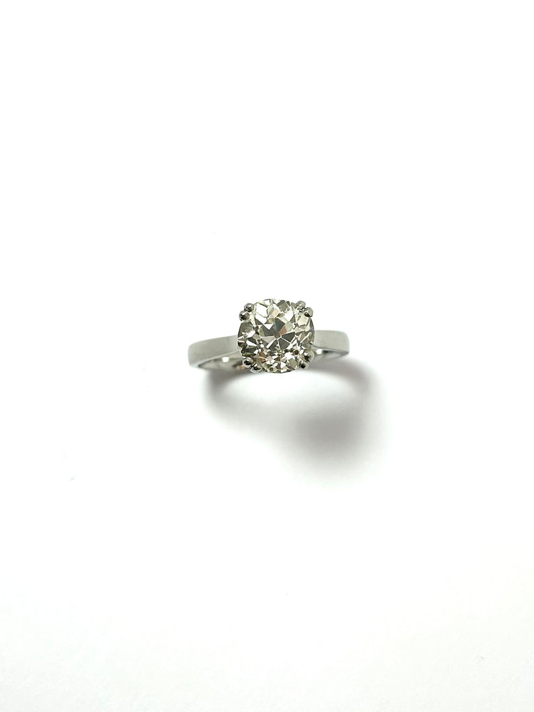 PLATINUM 2.78CTS OLD EUROPEAN CUT DIAMOND RING