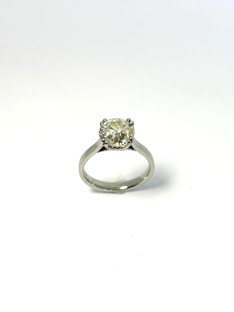 PLATINUM 2.78CTS OLD EUROPEAN CUT DIAMOND RING