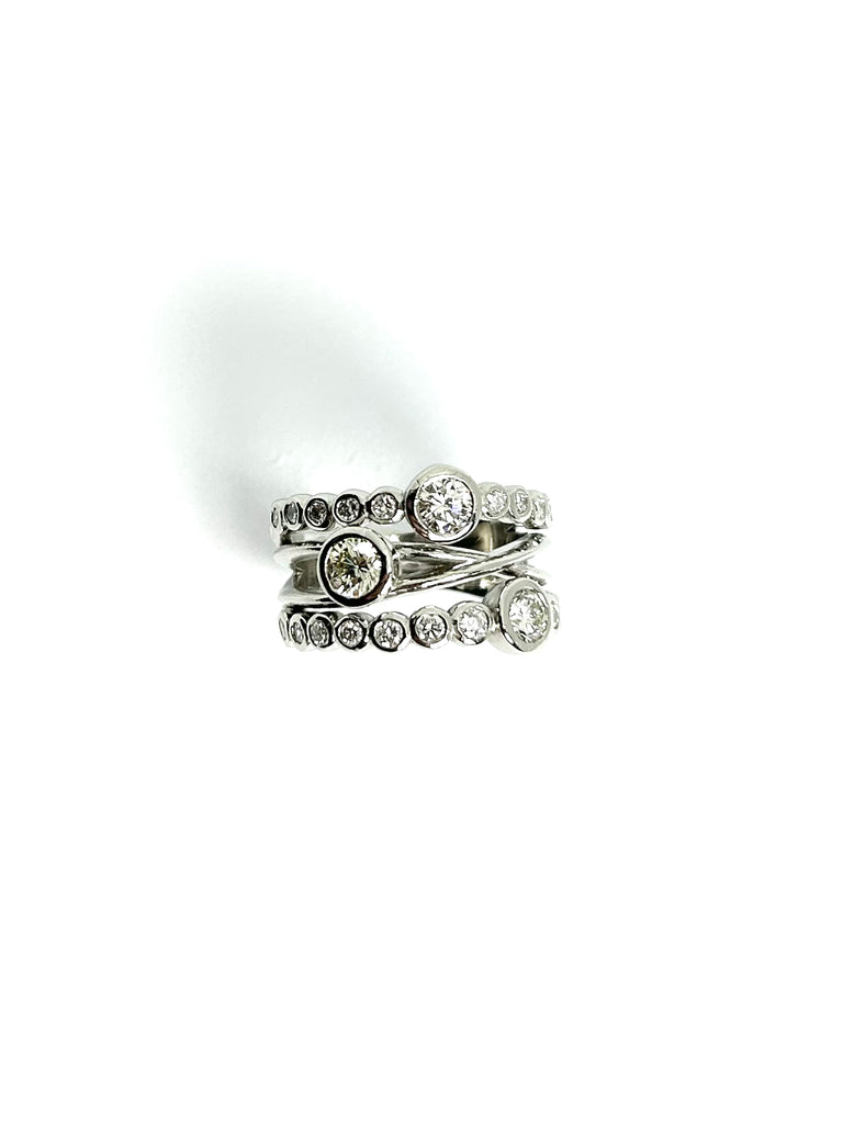 HANDMADE PLATINUM SCATTERED DIAMOND RING