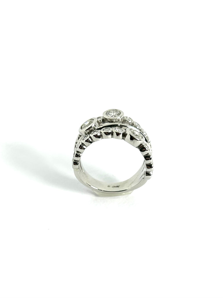 HANDMADE PLATINUM SCATTERED DIAMOND RING
