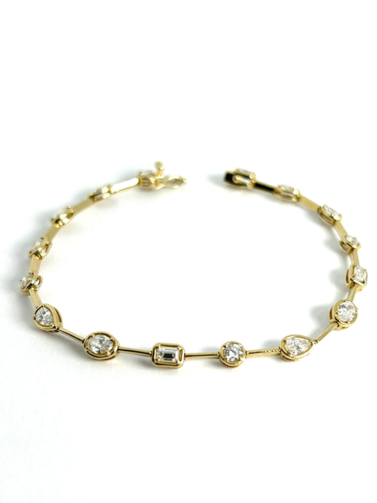 14CT YELLOW GOLD LAB GROWN DIAMOND BRACELET