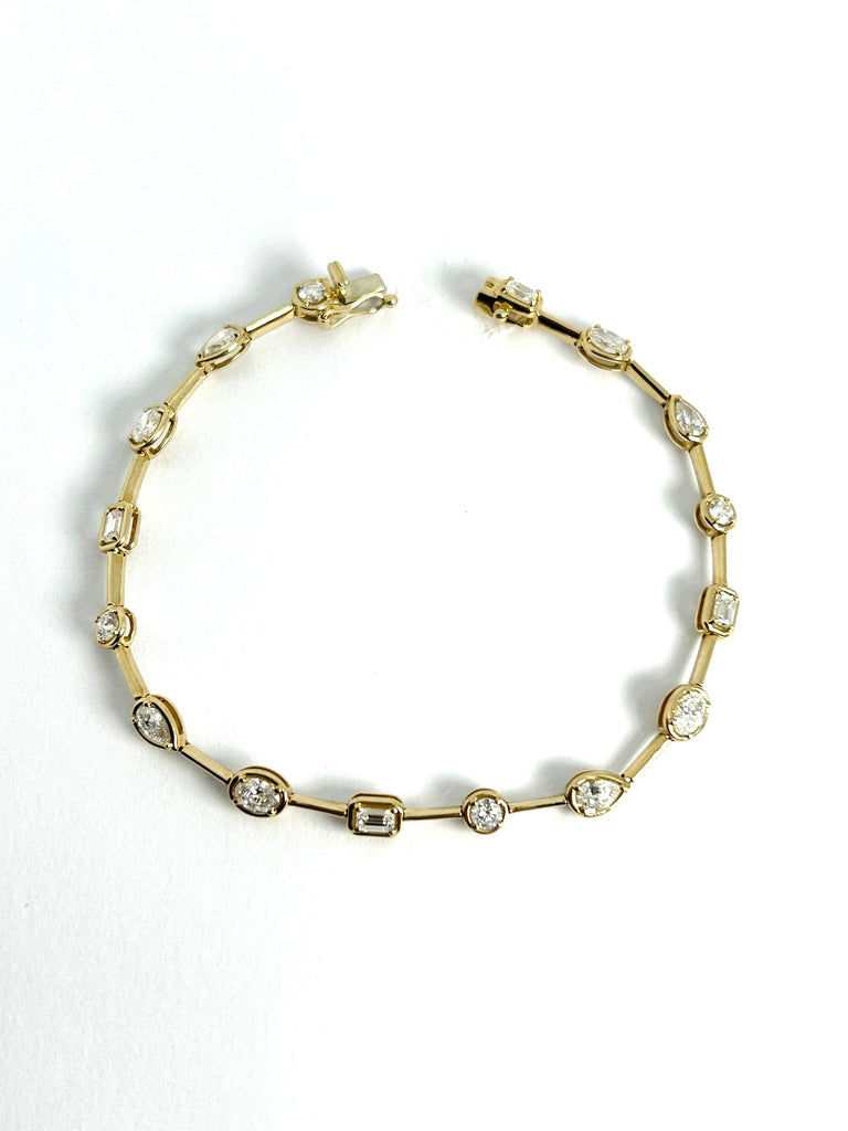 14CT YELLOW GOLD LAB GROWN DIAMOND BRACELET