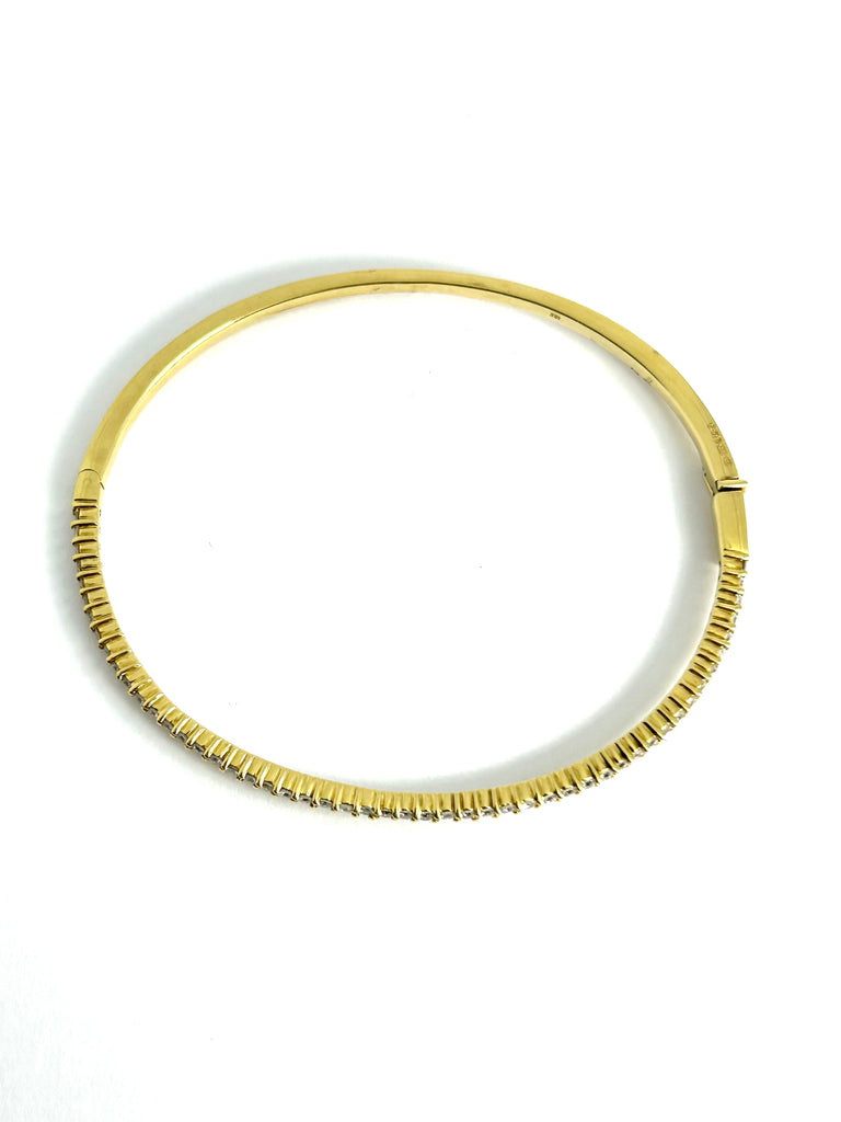 18CT YELLOW GOLD 50PT DIAMOND BANGLE