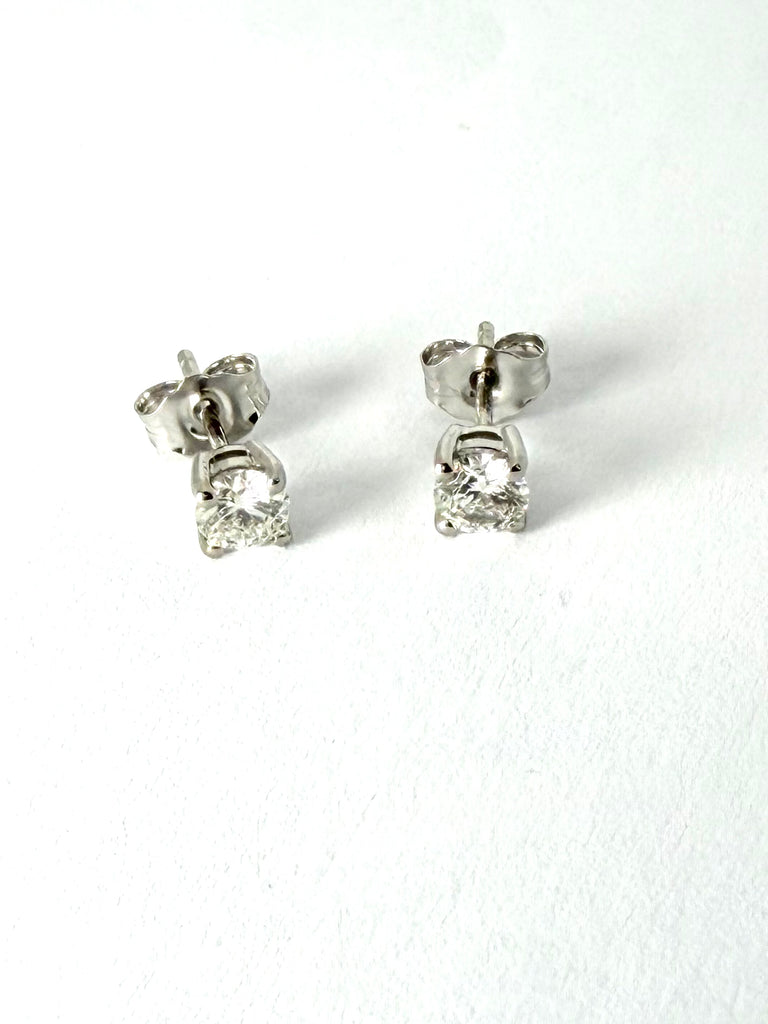 PLATINUM 63PT DIAMOND STUD EARRINGS