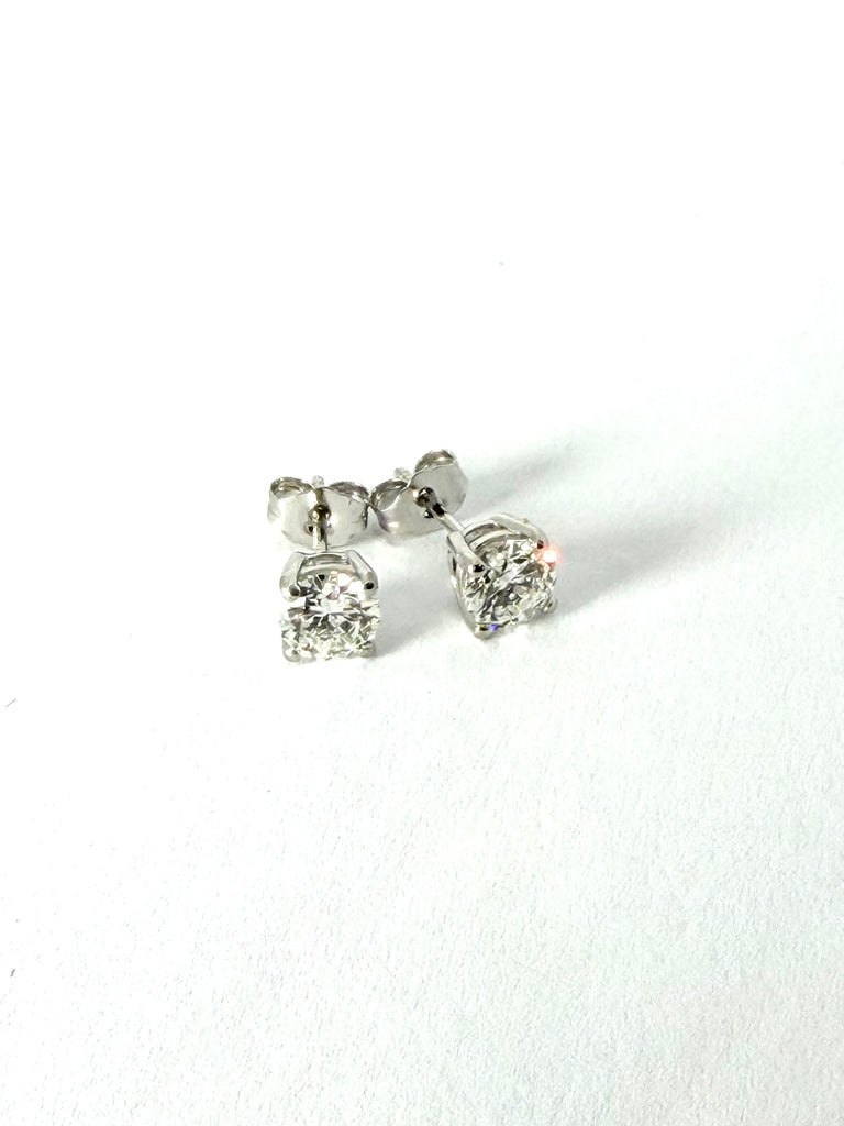 PLATINUM 1.00CT DIAMOND STUD EARRINGS
