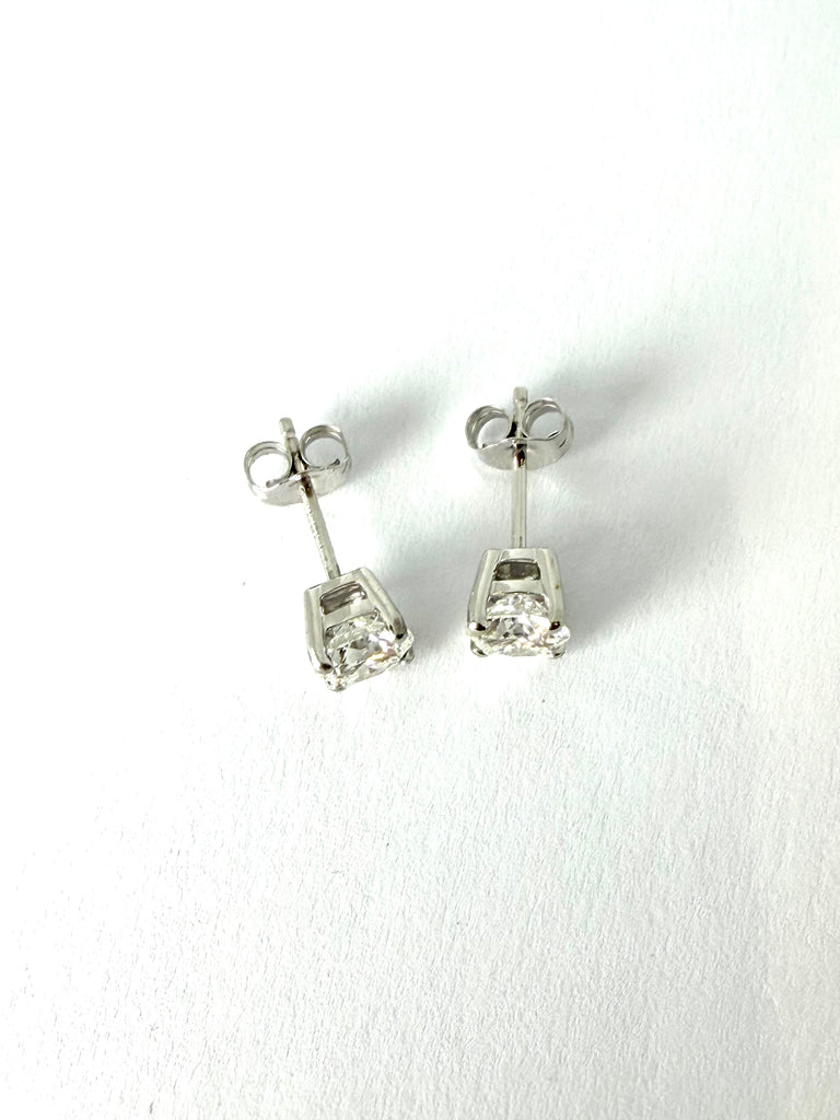 PLATINUM 1.00CT DIAMOND STUD EARRINGS