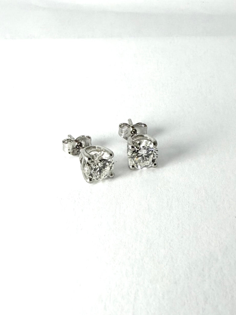 PLATINUM 2.00CT DIAMOND STUD EARRINGS