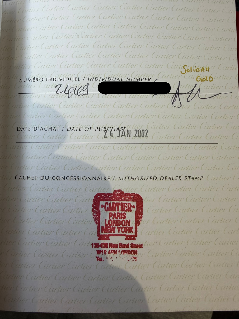 18CT SOLID GOLD CARTIER PANTHERE RUBAN 2002
