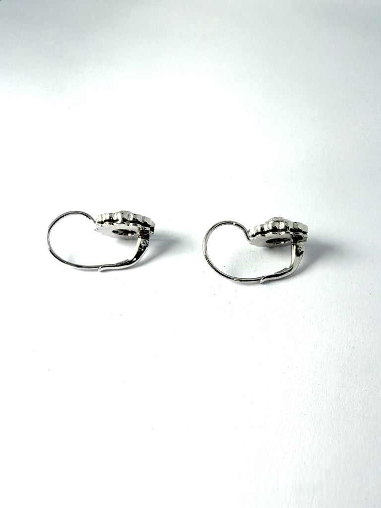 18CT 1.50CT ANTIQUE OLD CUT DIAMOND DAISY CLUSTER DROPPERS