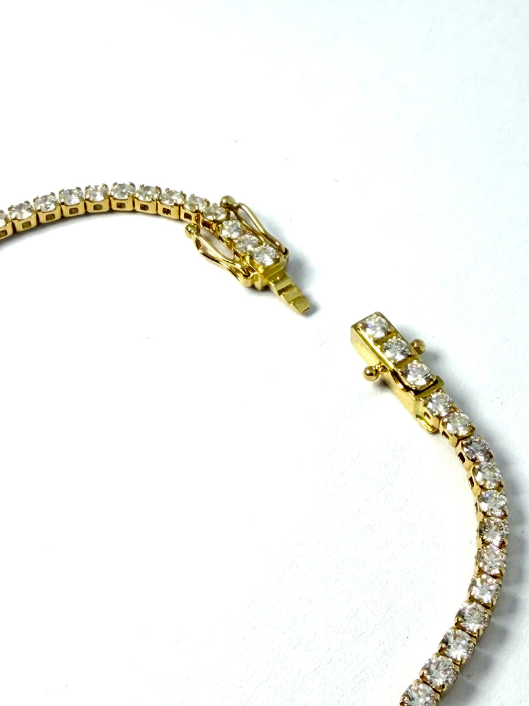 18CT YELLOW GOLD TENNIS BRACELET 3.43CT