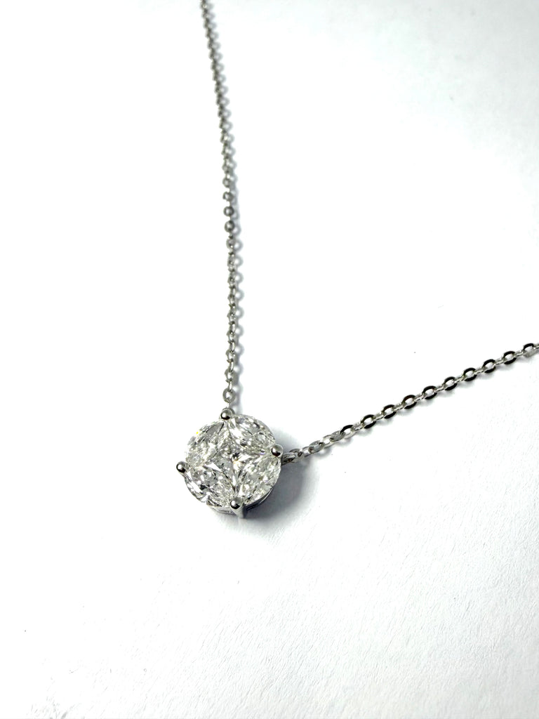 18CT 73PT MIXED CUT DIAMOND PENDANT