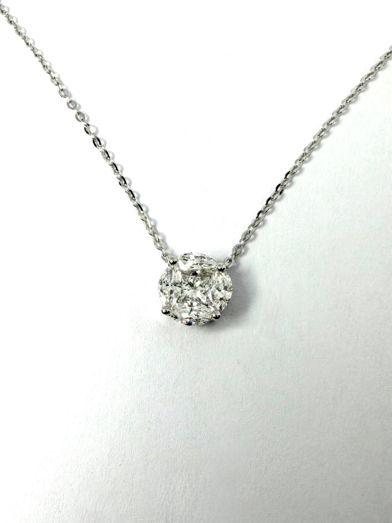 18CT 73PT MIXED CUT DIAMOND PENDANT