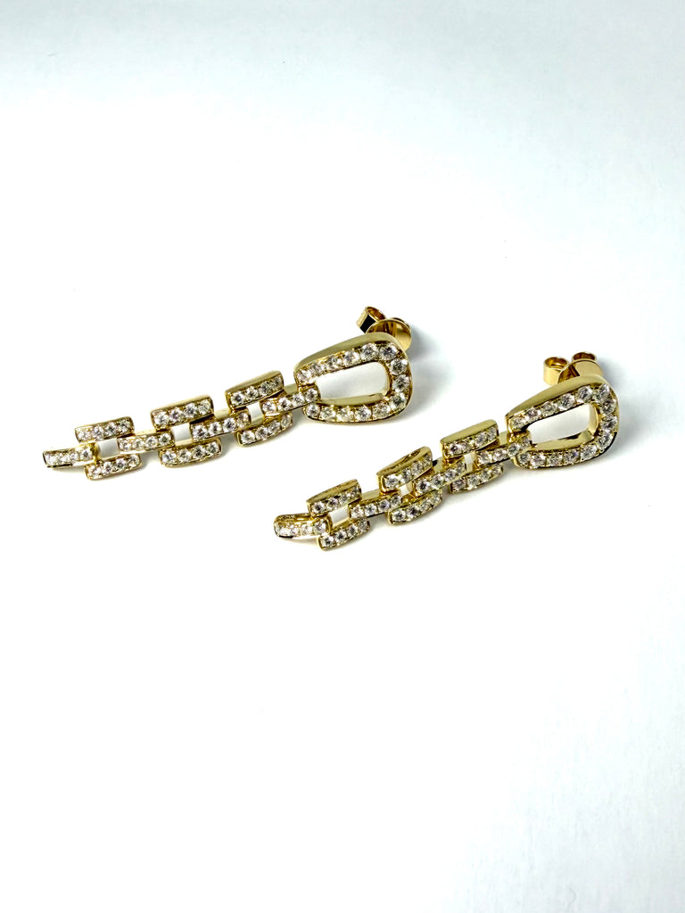 18CT 2.18CT DIAMOND  CHAIN LINK DROPPERS