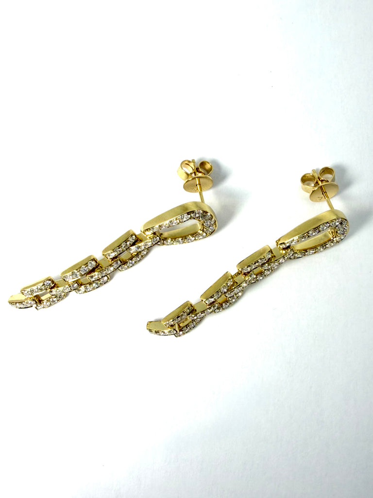 18CT 2.18CT DIAMOND  CHAIN LINK DROPPERS