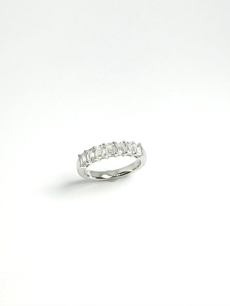 PLATINUM 1.36CT EMERALD CUT DIAMOND ETERNITY BAND