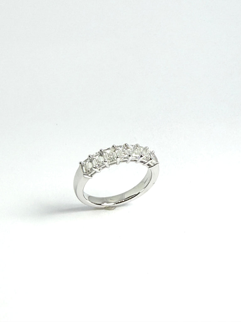 PLATINUM 1.36CT EMERALD CUT DIAMOND ETERNITY BAND