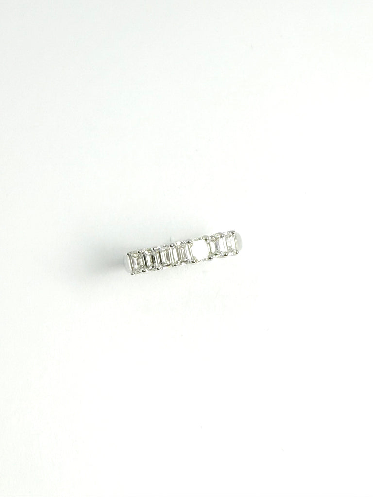 PLATINUM 1.36CT EMERALD CUT DIAMOND ETERNITY BAND