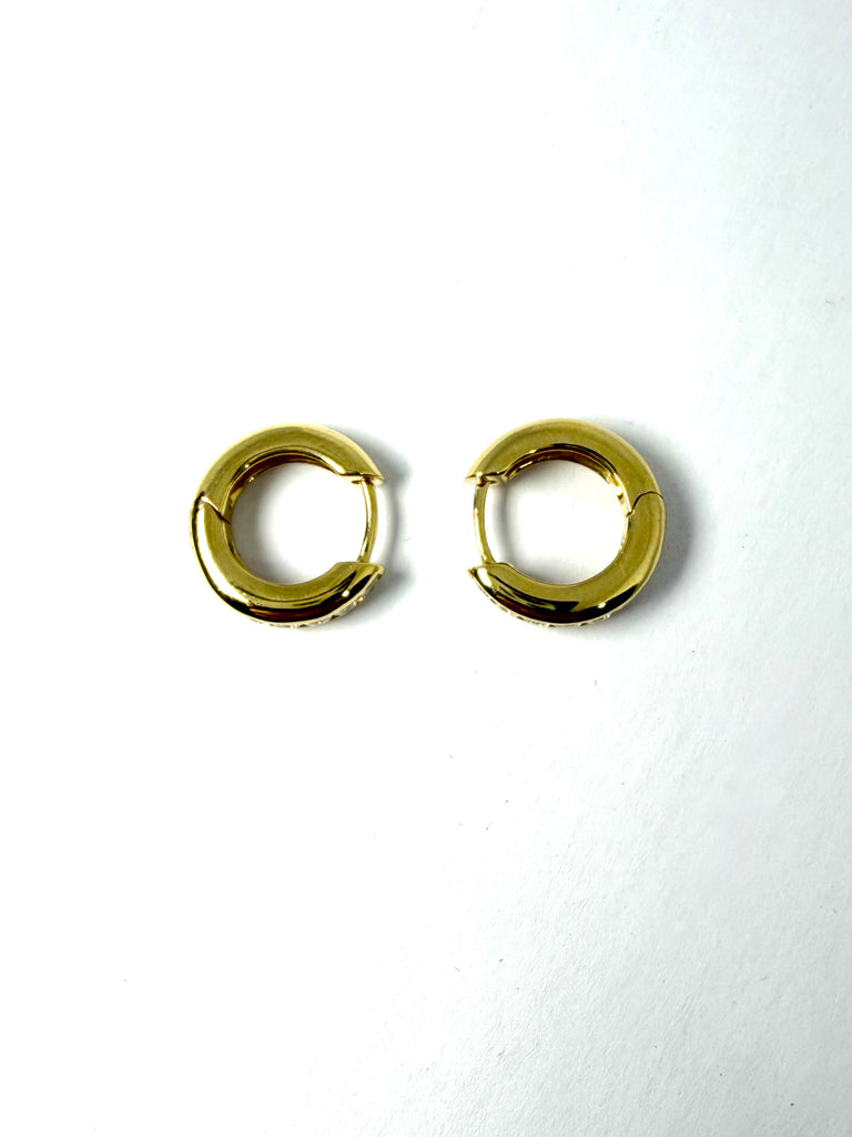 18K YELLOW GOLD 70PT DIAMOND HOOPS