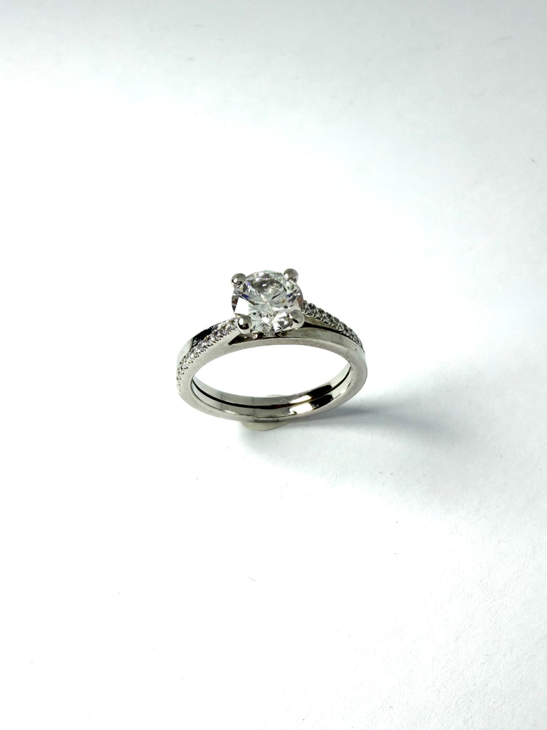 PLATINUM DE BEERS 76PT DIAMOND SOLITAIRE RING