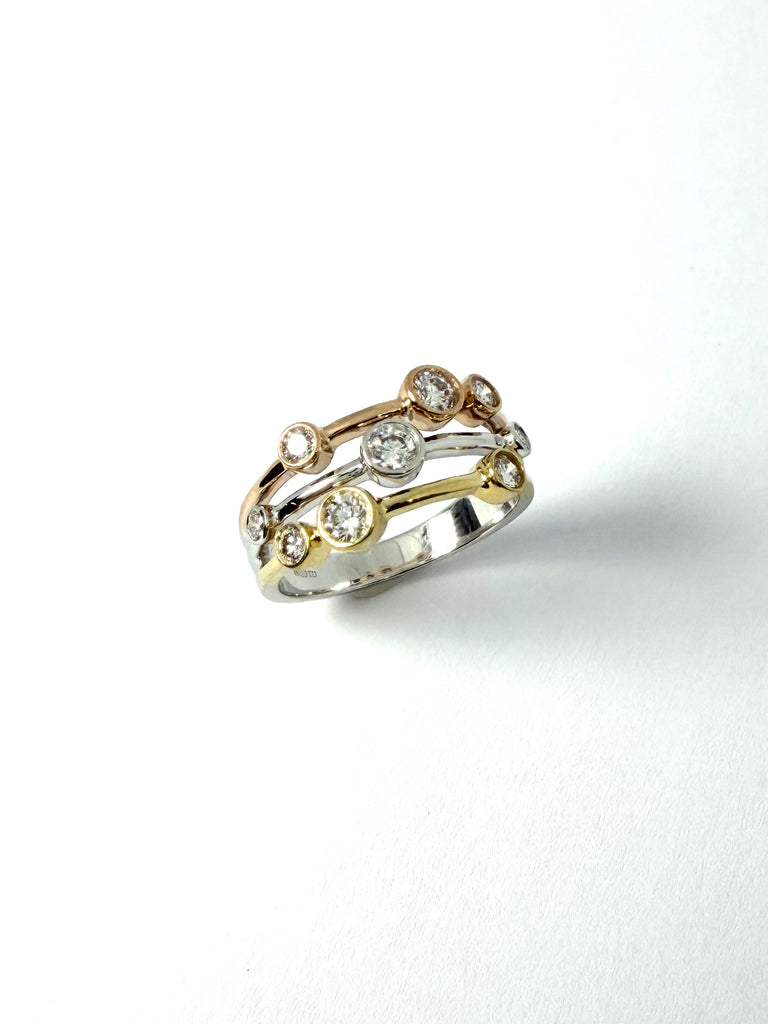 18CT GOLD 63PT DIAMOND RAINDANCE RING