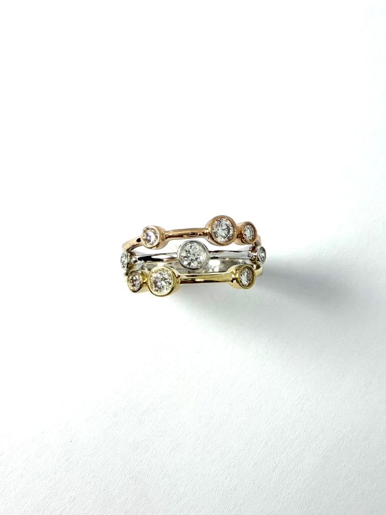 18CT GOLD 63PT DIAMOND RAINDANCE RING