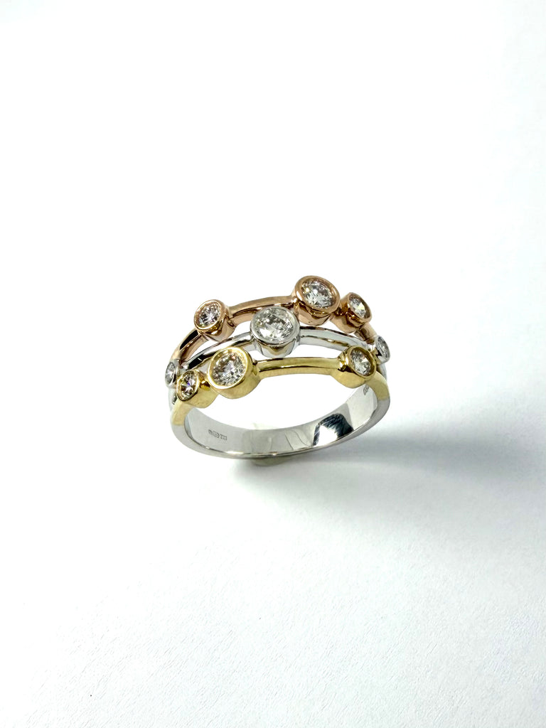 18CT GOLD 63PT DIAMOND RAINDANCE RING