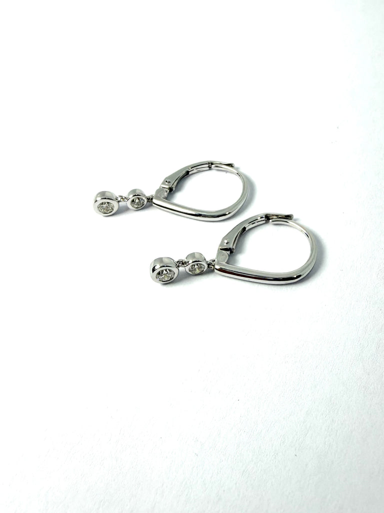 18CT WHITE GOLD 29PT DIAMOND DROP EARRINGS